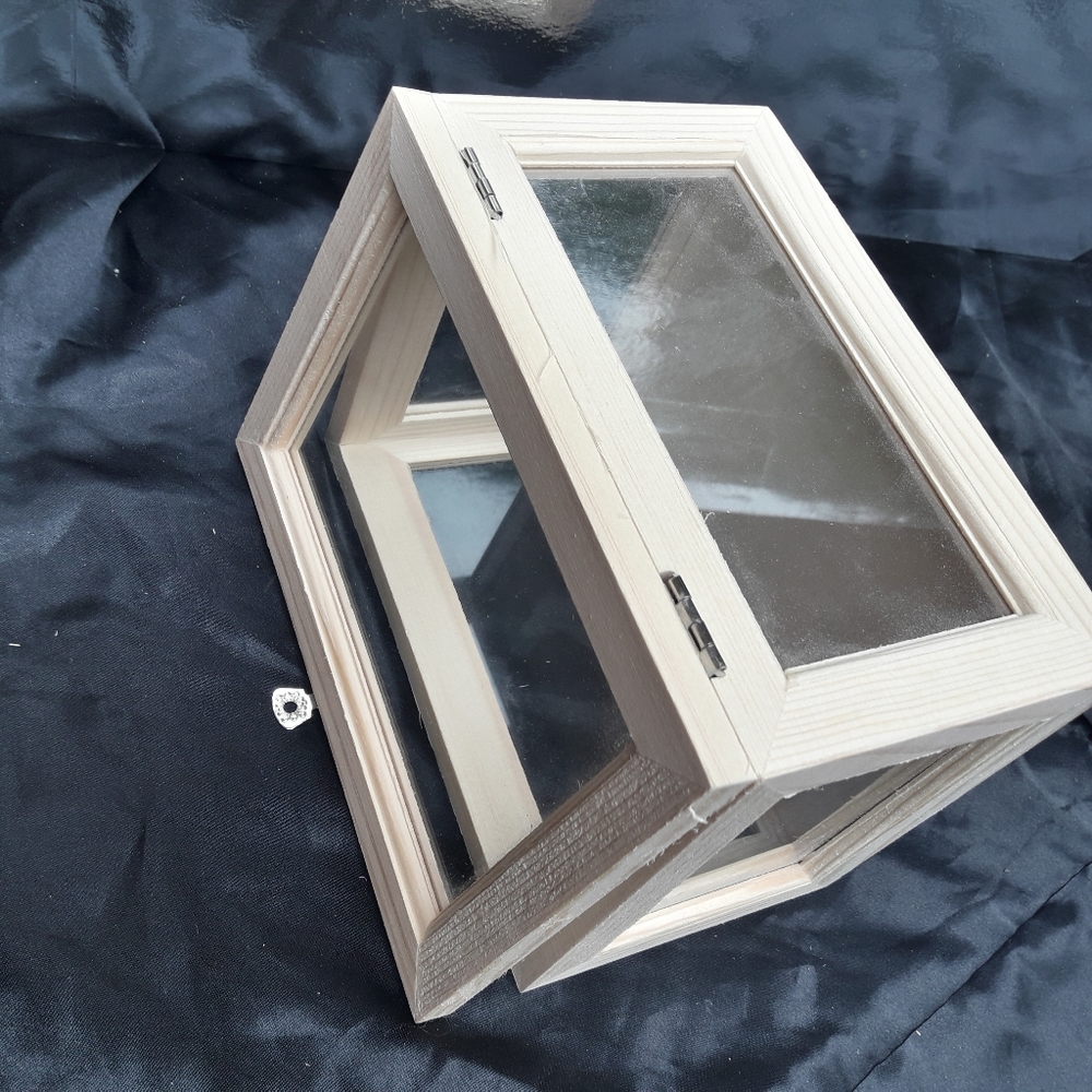 Glass and Wood Display Box for Jewelry Crystals Trinkets Collectibles Beads - Picture 9 of 9